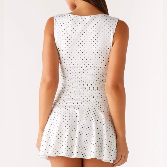 New Peppermayo White Polka Dot Mini Dress - Picture 2 of 4